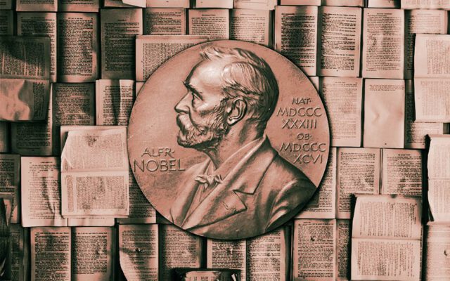 ۹ کتاب از ۹ نویسنده آلمانی‌زبان که برنده‌ی جایزه‌ی نوبل ادبیات شدند