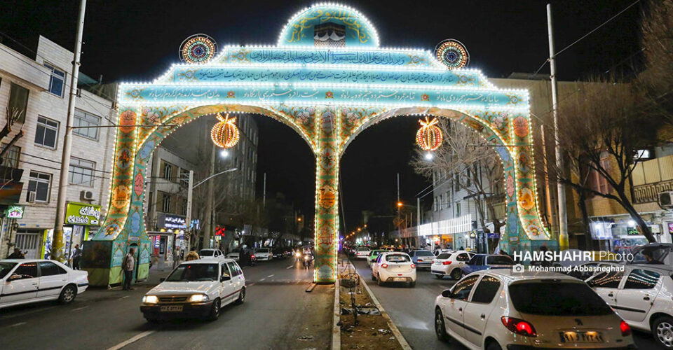 تهران آماده جشن بزرگ نیمه شعبان | حال خوب چراغانی و طاق نصرتی های جنوب تهران