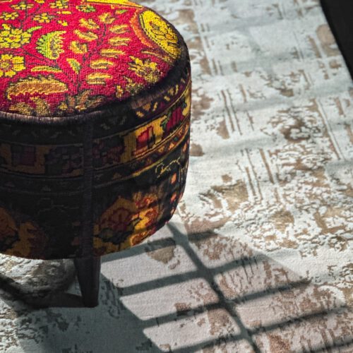 پاف و میز قهر و آشتی با روکش فرش دستباف(کیفیت صادراتی)