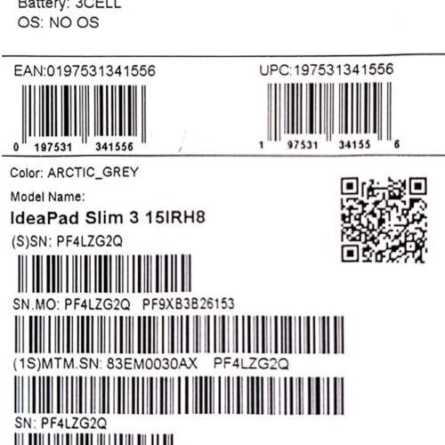 لپ تاپ 15.6 اینچی لنوو آکبند مدل IdeaPad Slim 3 15IRH8-i5 13420H 8GB 512SSD