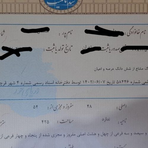 3دانگ از 6 دانگ زمین