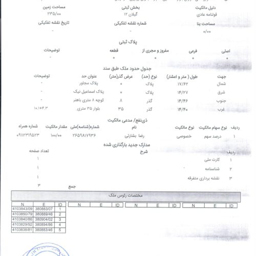 زمین تجاری و مسکونی دوبر  خ 35 متری و ک 8 متری معاوضه با خودرو