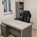 میز تحریر مدل L طرح سنگ (بتن)