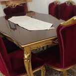 مبل استیل 8 نفره،میز ناهارخوری8نفره + آینه و کنسول