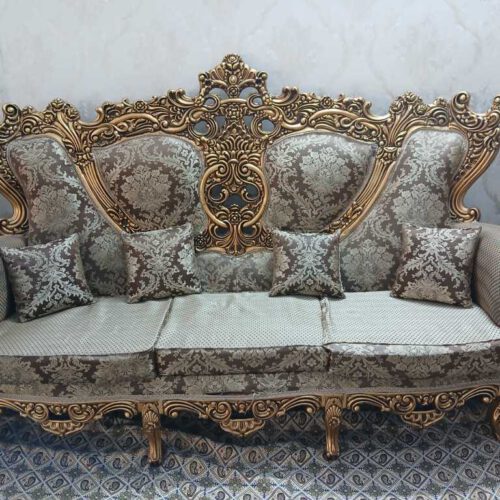 مبل9 نفره سلطنتی سیاه قلم با3تامیز