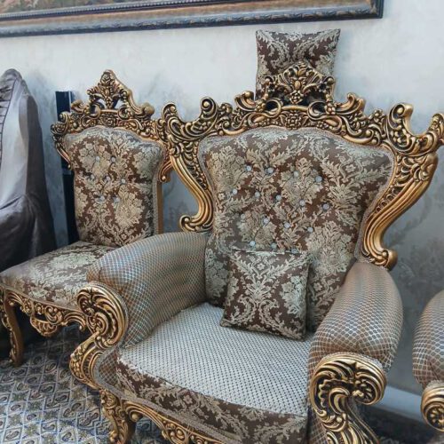 مبل9 نفره سلطنتی سیاه قلم با3تامیز